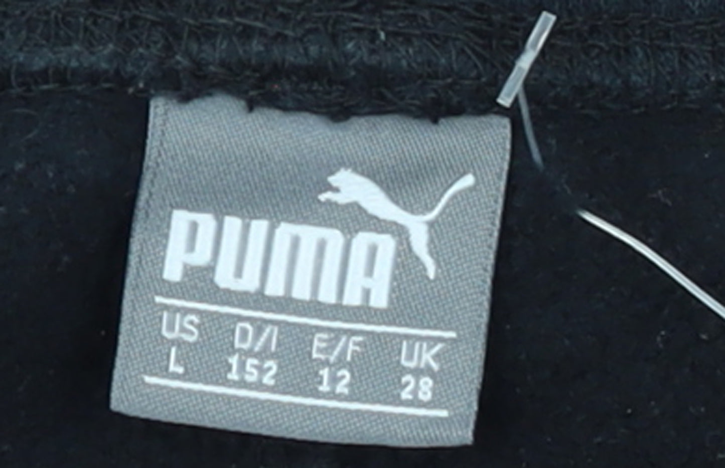 Puma Boys Black Jogger Sweatpants 12 Years Elastic Waist Fleece Trousers