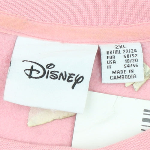 Disney Women Pink Minnie Mouse 2XL Pullover Sweatshirt