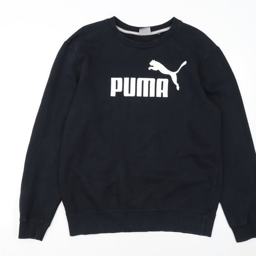 Puma Men's Black Crew Neck Logo Sweatshirt M