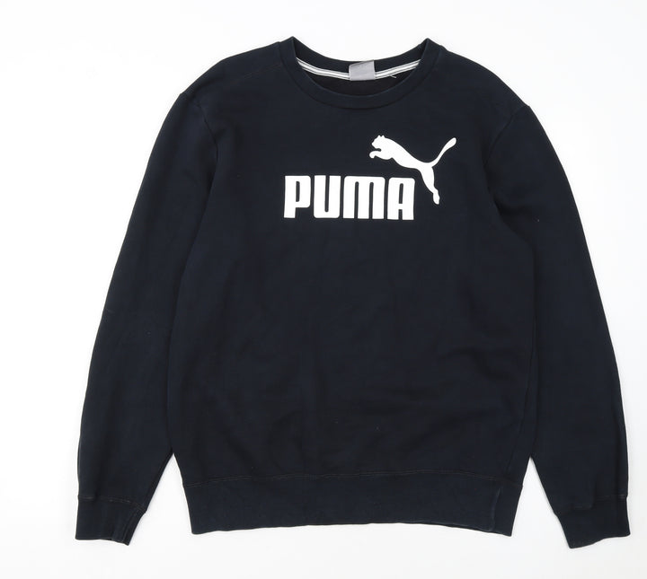 Puma Men's Black Crew Neck Logo Sweatshirt M