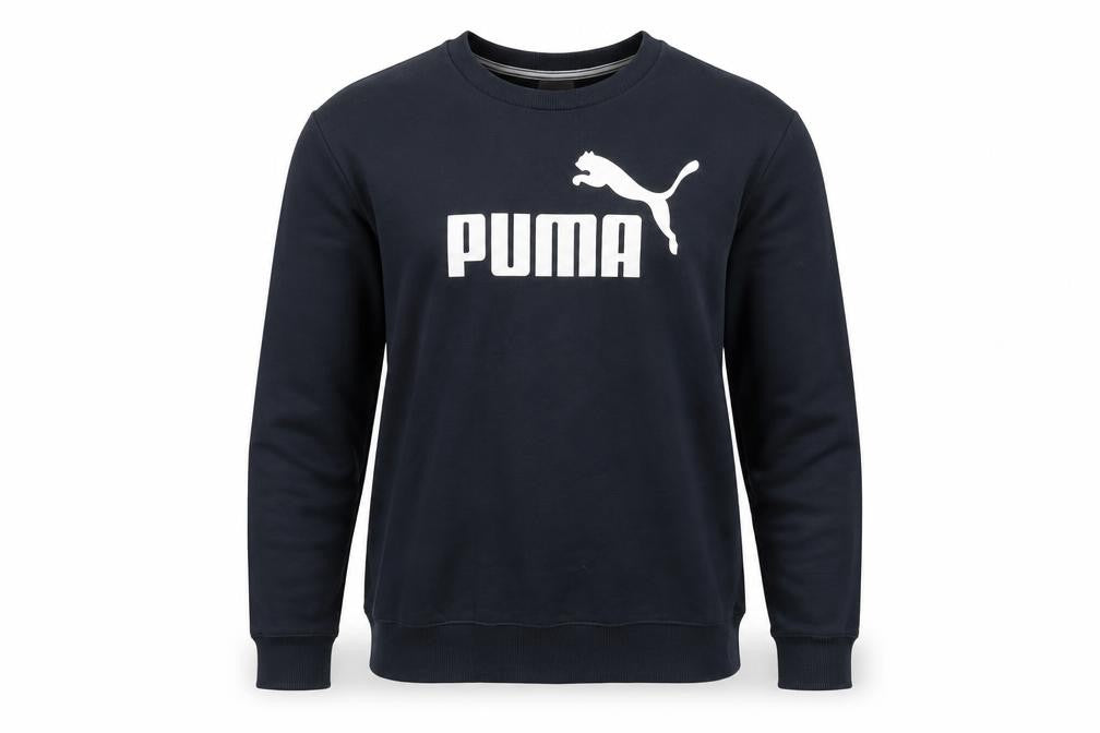 Front view of Puma Men's Black Crew Neck Logo Sweatshirt M