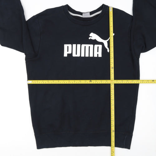 Puma Men's Black Crew Neck Logo Sweatshirt M