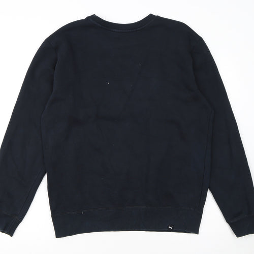 Puma Men's Black Crew Neck Logo Sweatshirt M