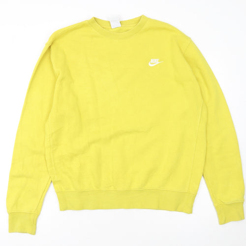 Nike Men's Yellow Crew Neck Pullover Sweatshirt Size M