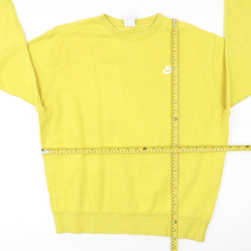 Nike Men's Yellow Crew Neck Pullover Sweatshirt Size M