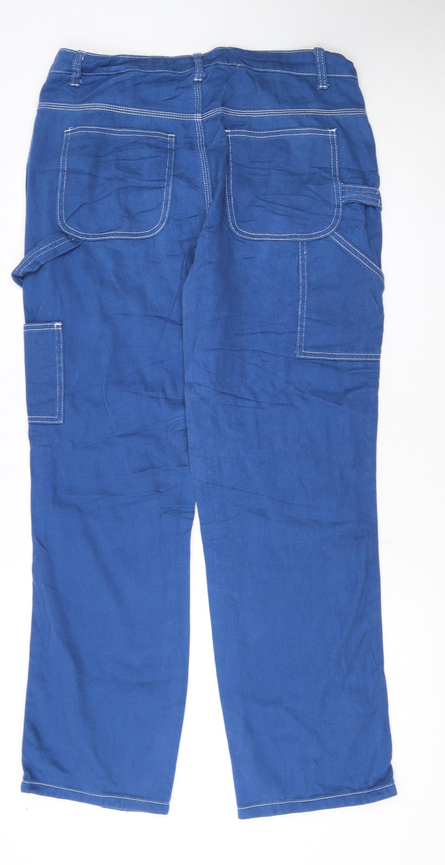 Simple Society Womens Blue Straight Leg 9 Regular Jeans