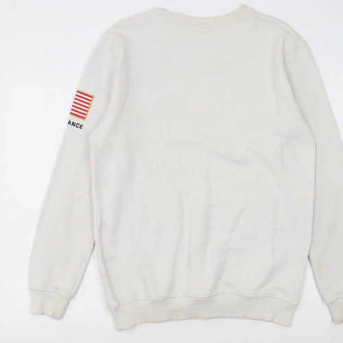 Allegiance Mens White USA Crew Neck Pullover Sweatshirt M