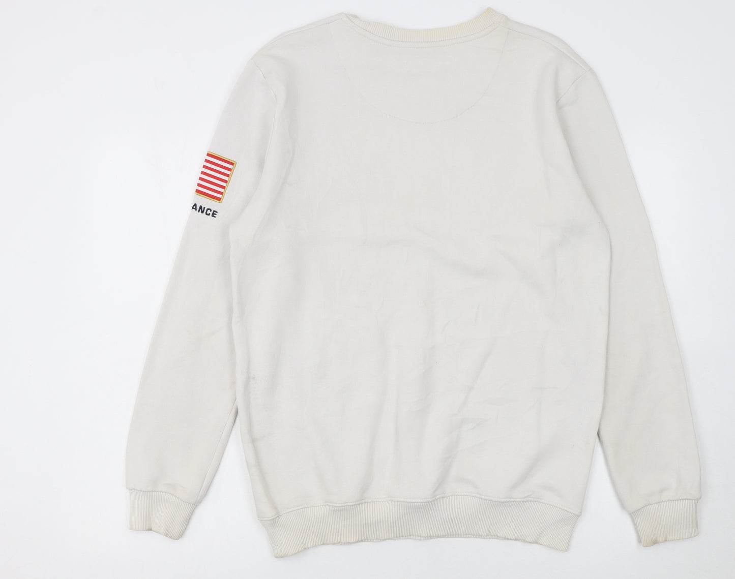 Allegiance Mens White USA Crew Neck Pullover Sweatshirt M