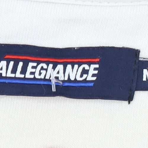 Allegiance Mens White USA Crew Neck Pullover Sweatshirt M
