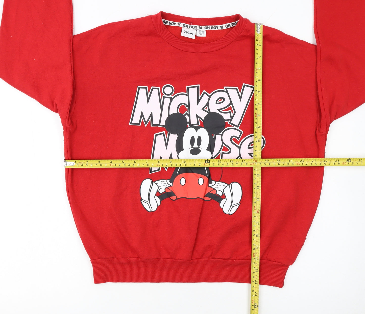 Disney Women Red Mickey Mouse Pullover Sweatshirt Size 10/12