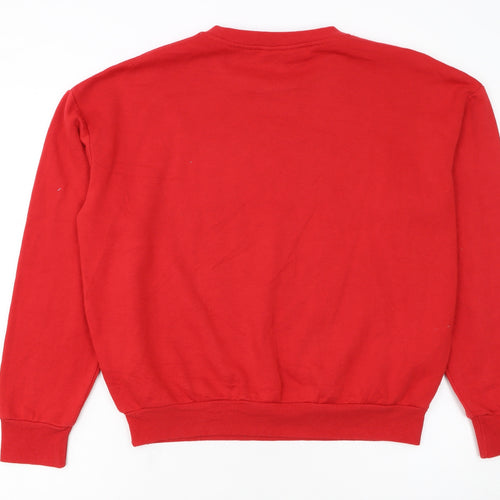 Disney Women Red Mickey Mouse Pullover Sweatshirt Size 10/12