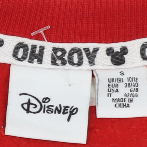 Disney Women Red Mickey Mouse Pullover Sweatshirt Size 10/12