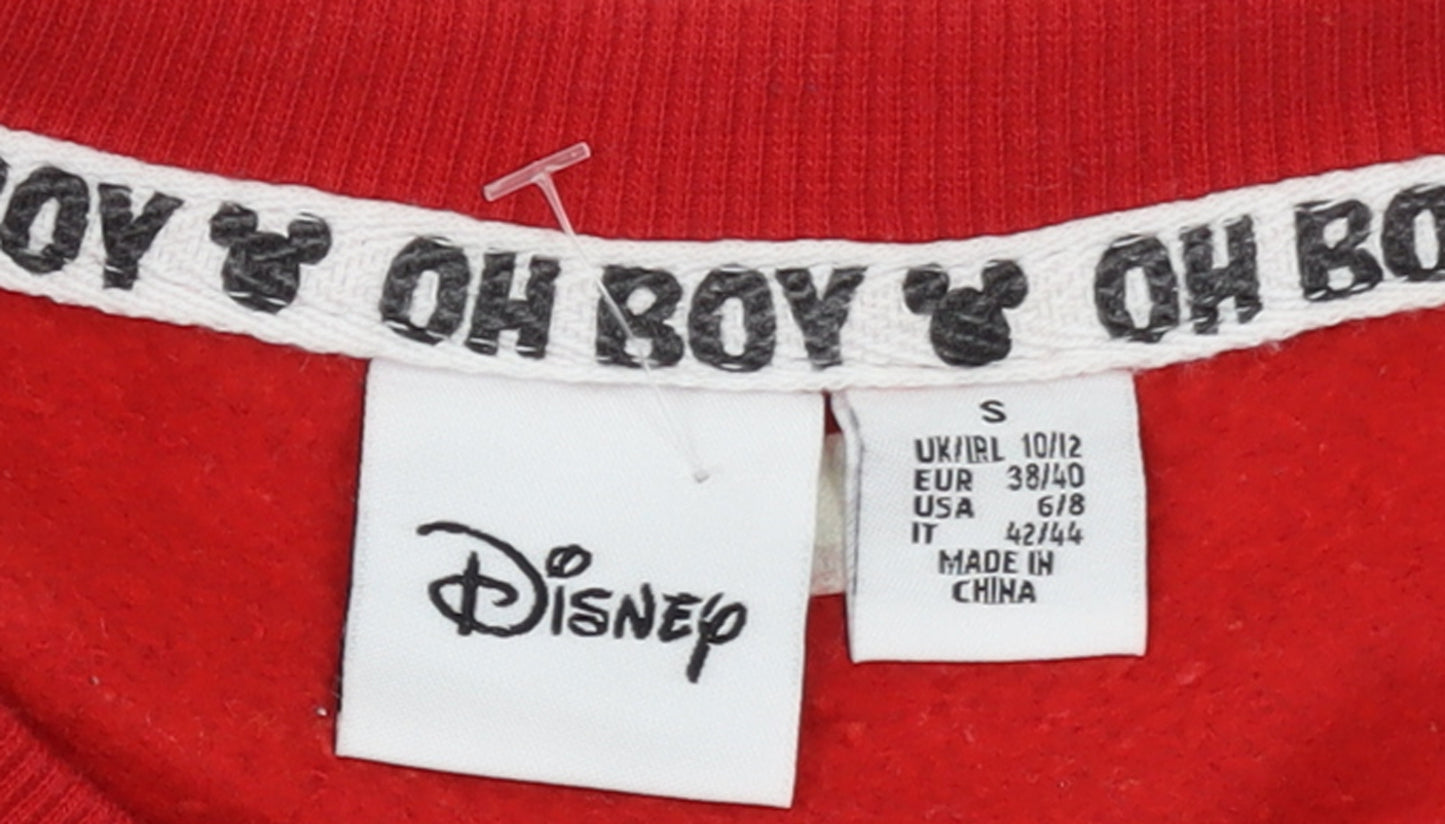 Disney Women Red Mickey Mouse Pullover Sweatshirt Size 10/12