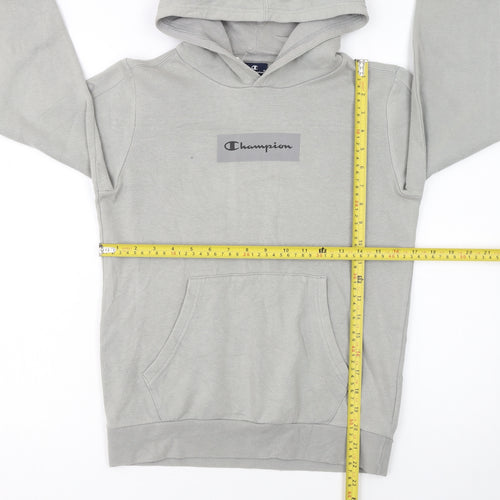Champion Boys Grey Pullover Hoodie 11-12 Years Logo Fleece Sweatshirt