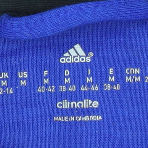 Adidas Womens Blue Climalite Full Zip Hoodie Size 12-14 M