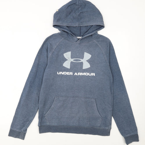 Under Armour Boys Blue YXL Pullover Hoodie with Logo Graphic