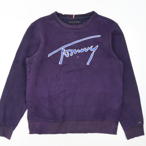 Tommy Hilfiger Girls Purple Crew Neck Pullover Sweatshirt Size 164
