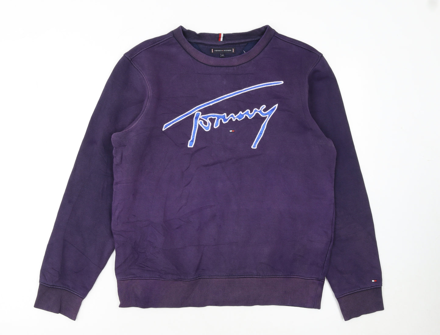 Tommy Hilfiger Girls Purple Crew Neck Pullover Sweatshirt Size 164