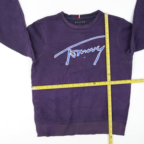 Tommy Hilfiger Girls Purple Crew Neck Pullover Sweatshirt Size 164