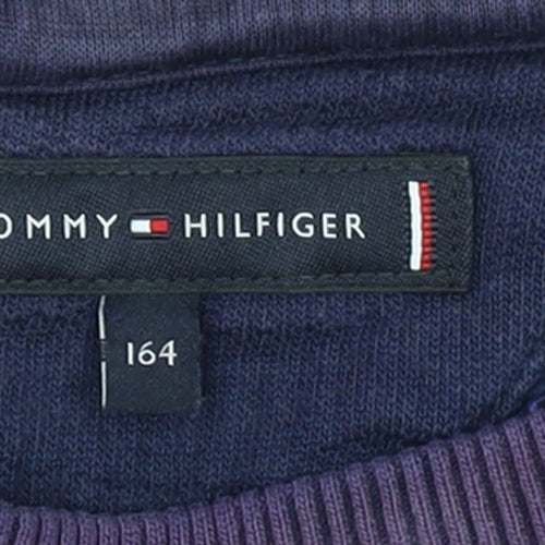 Tommy Hilfiger Girls Purple Crew Neck Pullover Sweatshirt Size 164