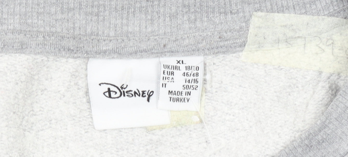 Disney Women Grey XL Sweatshirt Mickey & Friends Good Vibes Only