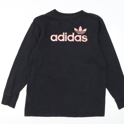 Adidas Women Black Long Sleeve Crew Neck Pullover Sweatshirt UK 10