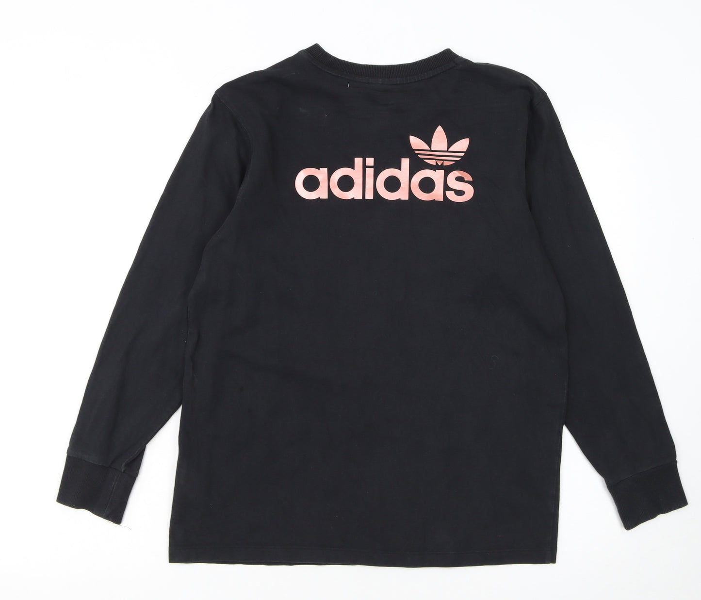 Adidas Women Black Long Sleeve Crew Neck Pullover Sweatshirt UK 10