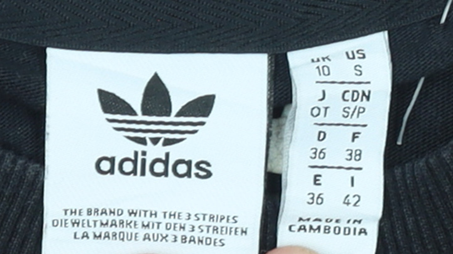Adidas Women Black Long Sleeve Crew Neck Pullover Sweatshirt UK 10
