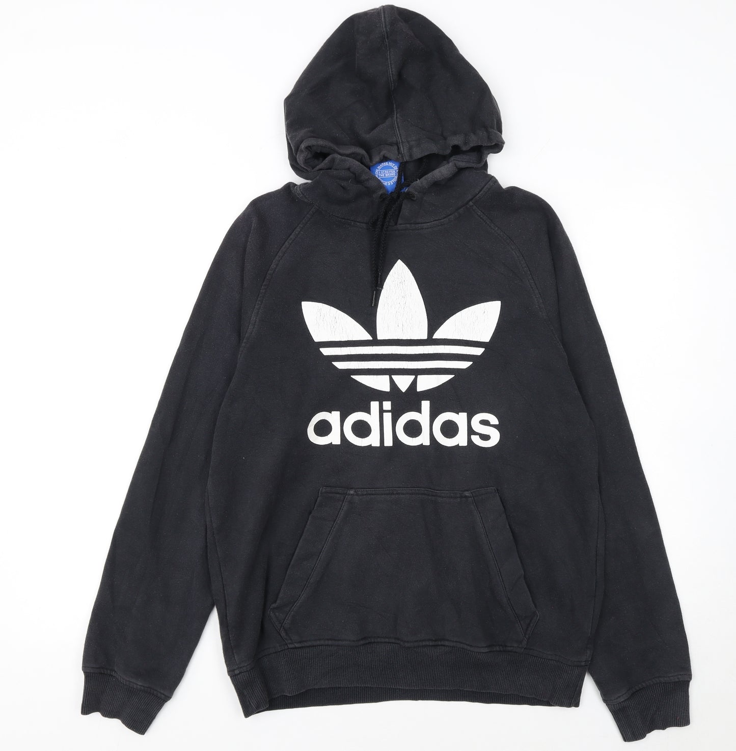 Adidas Men's Black Pullover Hoodie Small Logo Fleece Sweatshirt