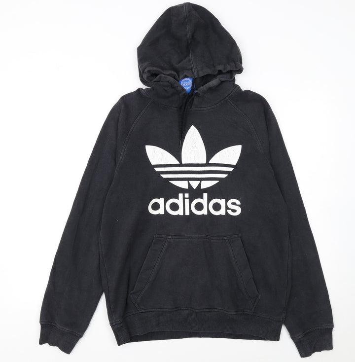 Adidas Men's Black Pullover Hoodie Small Logo Fleece Sweatshirt