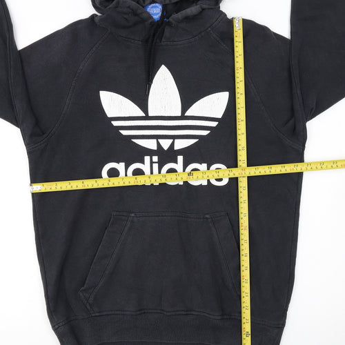 Adidas Men's Black Pullover Hoodie Small Logo Fleece Sweatshirt