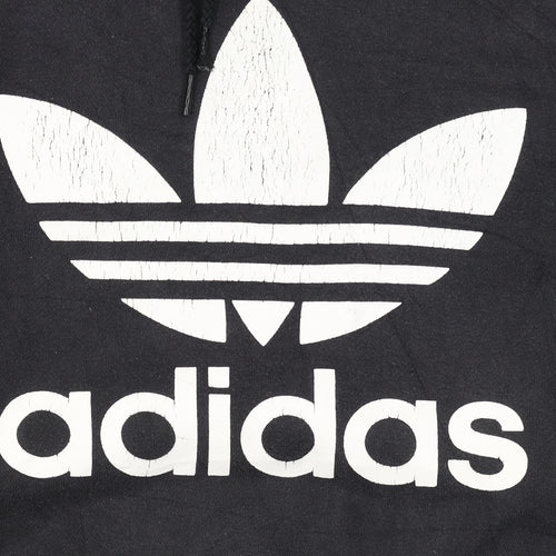 Adidas Men's Black Pullover Hoodie Small Logo Fleece Sweatshirt