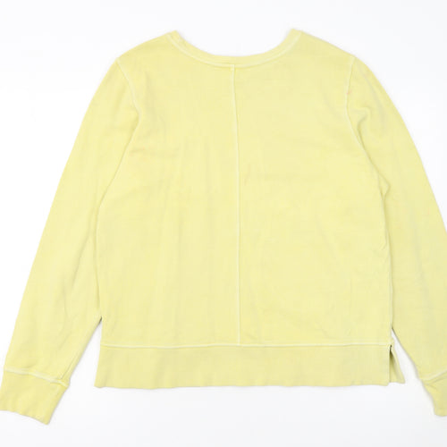 Tommy Hilfiger Women Yellow Cotton Crew Neck Pullover Sweatshirt M