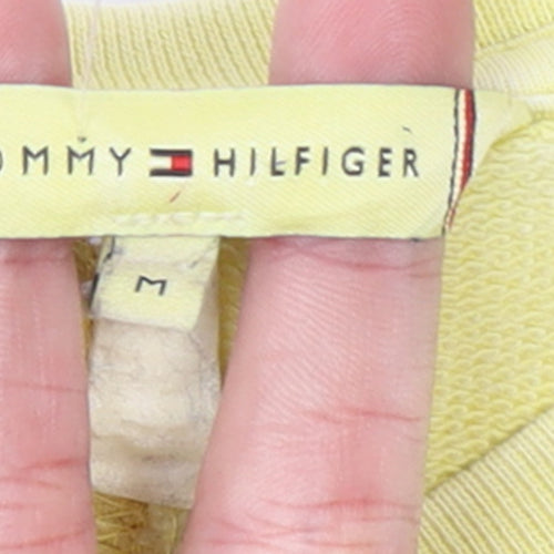 Tommy Hilfiger Women Yellow Cotton Crew Neck Pullover Sweatshirt M