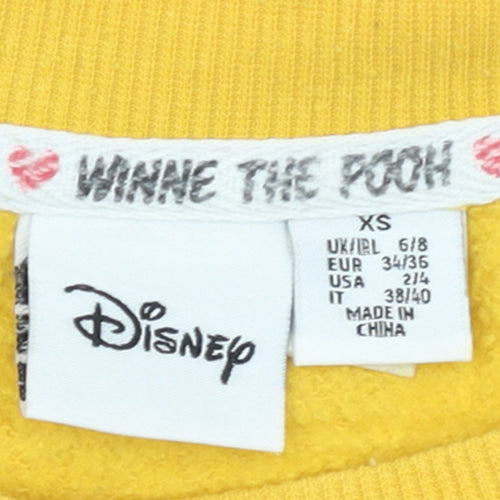 Disney Women’s Yellow Winnie the Pooh Graphic Pullover Sweatshirt XS
