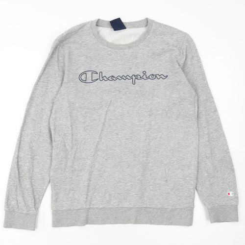 Champion Boys Grey Logo Pullover Sweatshirt 11-12 Years Regular Fit