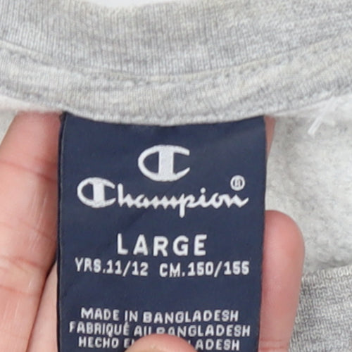 Champion Boys Grey Logo Pullover Sweatshirt 11-12 Years Regular Fit
