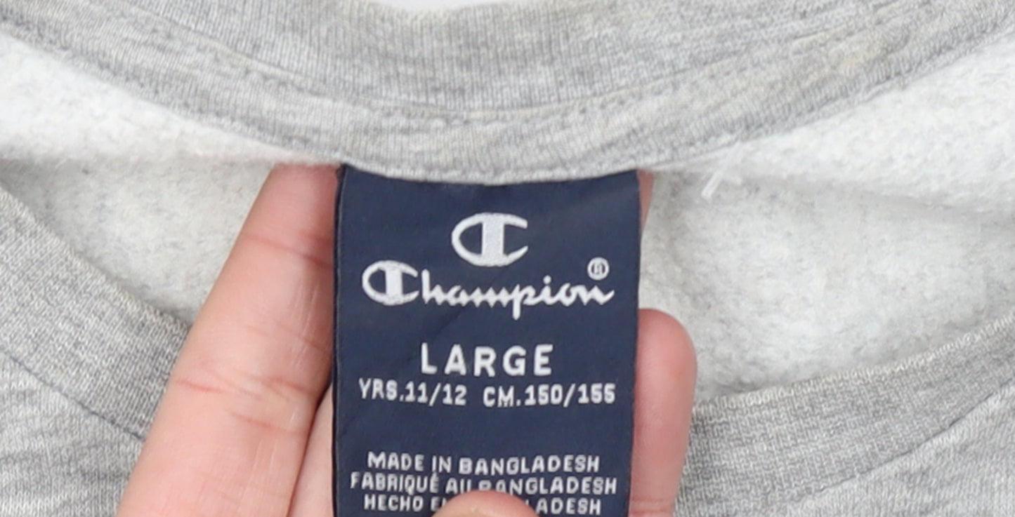 Champion Boys Grey Logo Pullover Sweatshirt 11-12 Years Regular Fit