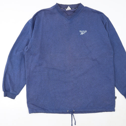 Reebok Mens Blue XL V-Neck Pullover Sweatshirt