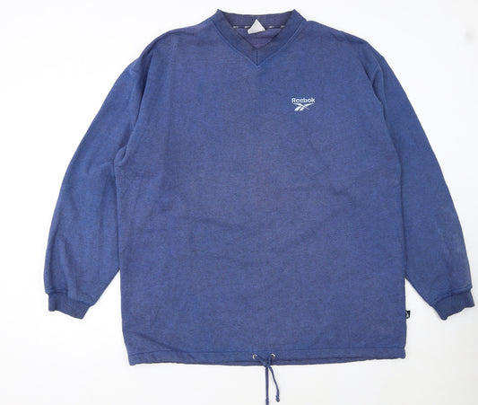 Reebok Mens Blue XL V-Neck Pullover Sweatshirt