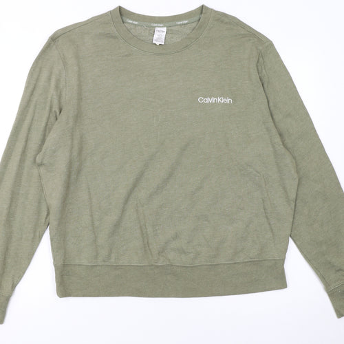 Calvin Klein Women Green Long Sleeve Cotton Modal Pyjama Top Size 12