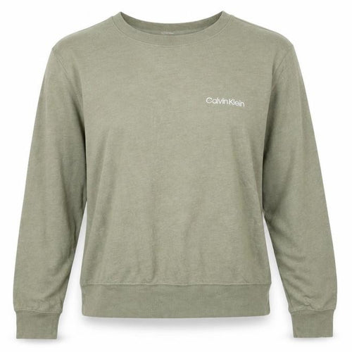Calvin Klein Women Green Long Sleeve Cotton Modal Pyjama Top Size 12