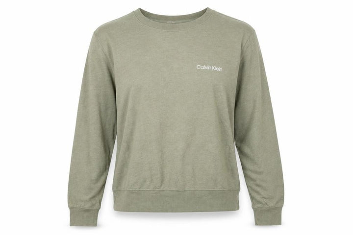 Calvin Klein Women Green Long Sleeve Cotton Modal Pyjama Top Size 12