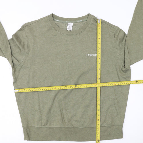 Calvin Klein Women Green Long Sleeve Cotton Modal Pyjama Top Size 12