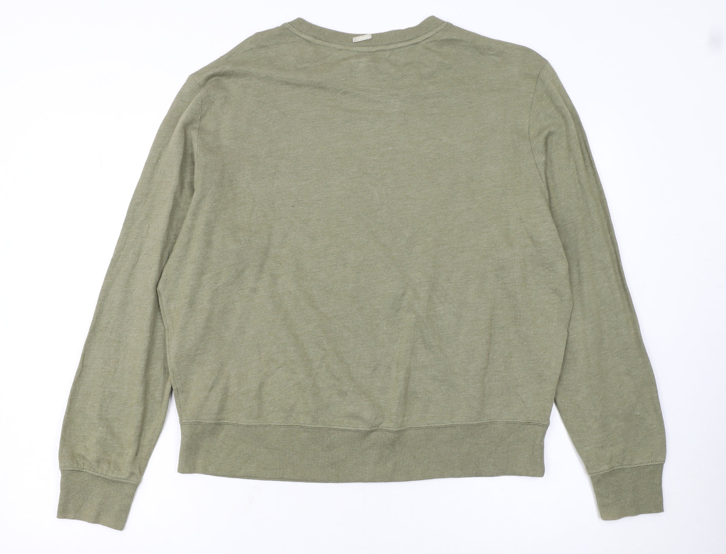 Calvin Klein Women Green Long Sleeve Cotton Modal Pyjama Top Size 12
