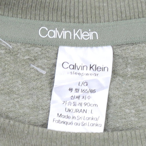 Calvin Klein Women Green Long Sleeve Cotton Modal Pyjama Top Size 12
