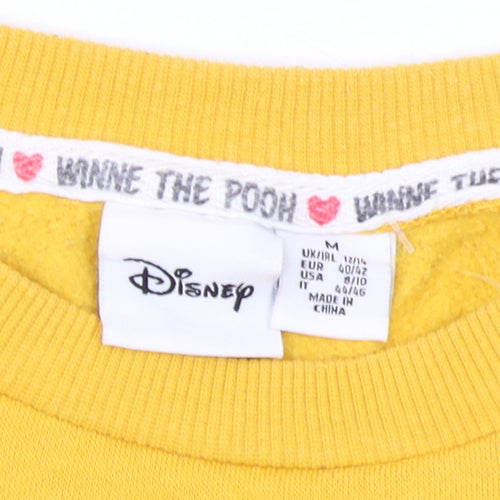 Disney Women Yellow Winnie the Pooh Sweatshirt Size 12/14
