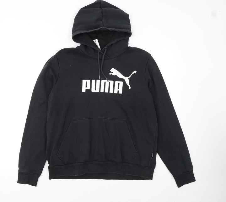 Puma Women's Black XL Pullover Hoodie with Logo Print