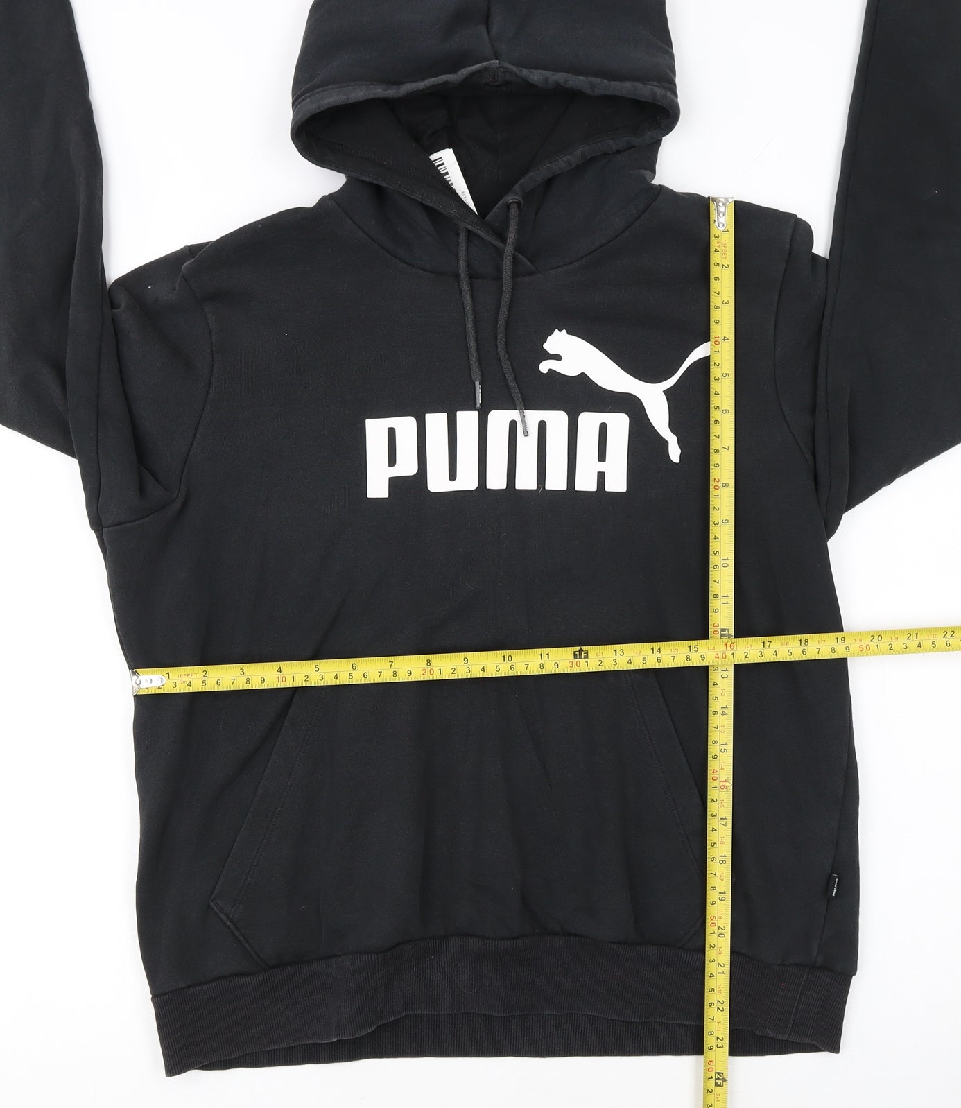 Puma Women's Black XL Pullover Hoodie with Logo Print