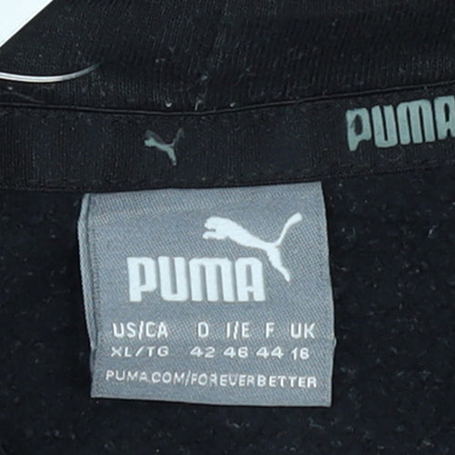 Puma Women's Black XL Pullover Hoodie with Logo Print